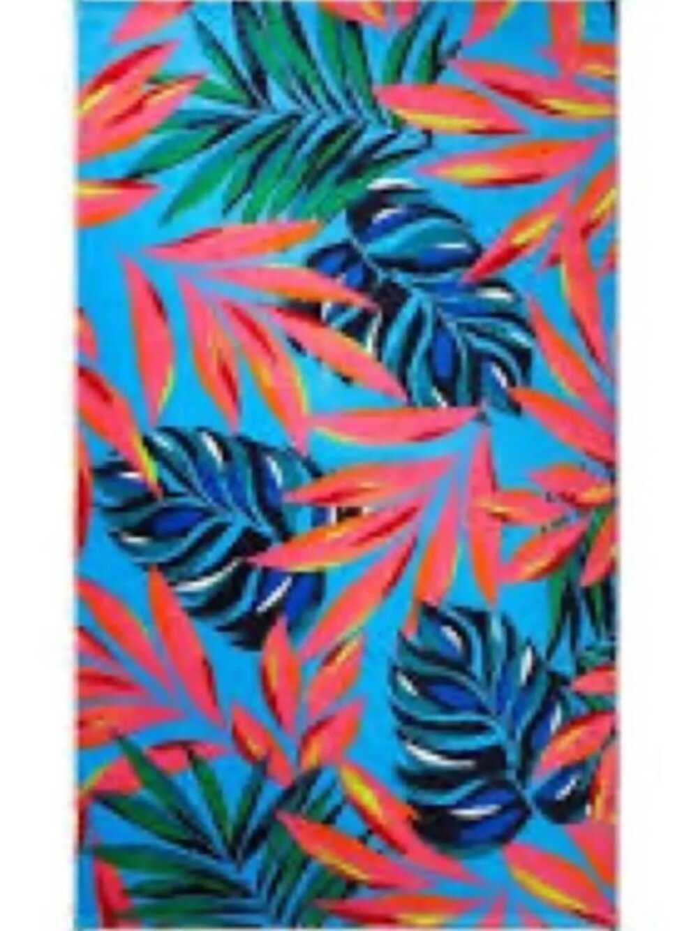 NWOT Tabitha Brown Tropical Print Beach Towel Orange/Blue